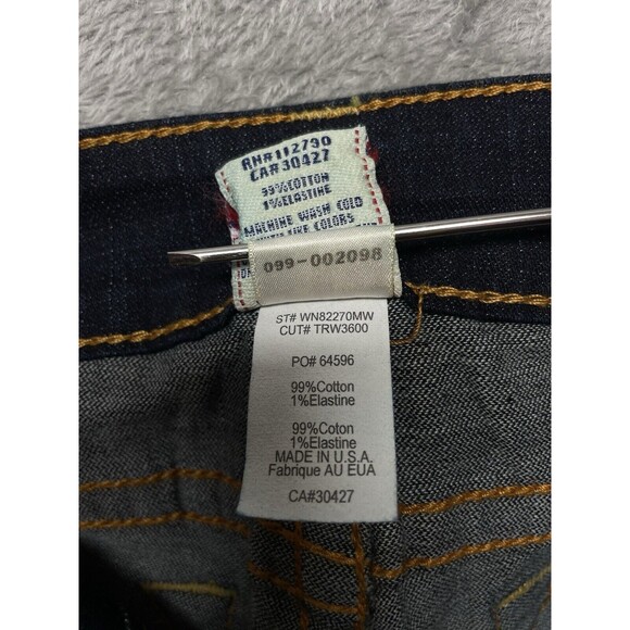True Religion Bobby Gold Painted Pockets Women's Low-Rise Bootcut Jeans Sz 28 - Picture 11 of 12